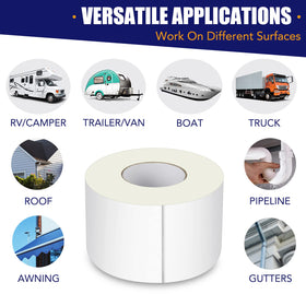 Ramkle tape sealing a trailer roof seam to protect against water intrusion