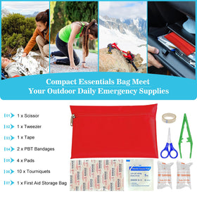 Ranallto first aid kit contents laid out for quick wound care support