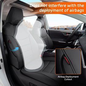 Ranaya headrest and airbag cutout detail preserving safety functions