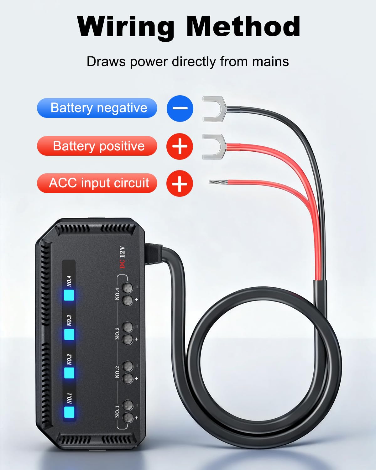 Randpow wiring connections and relay terminals highlighting secure installation