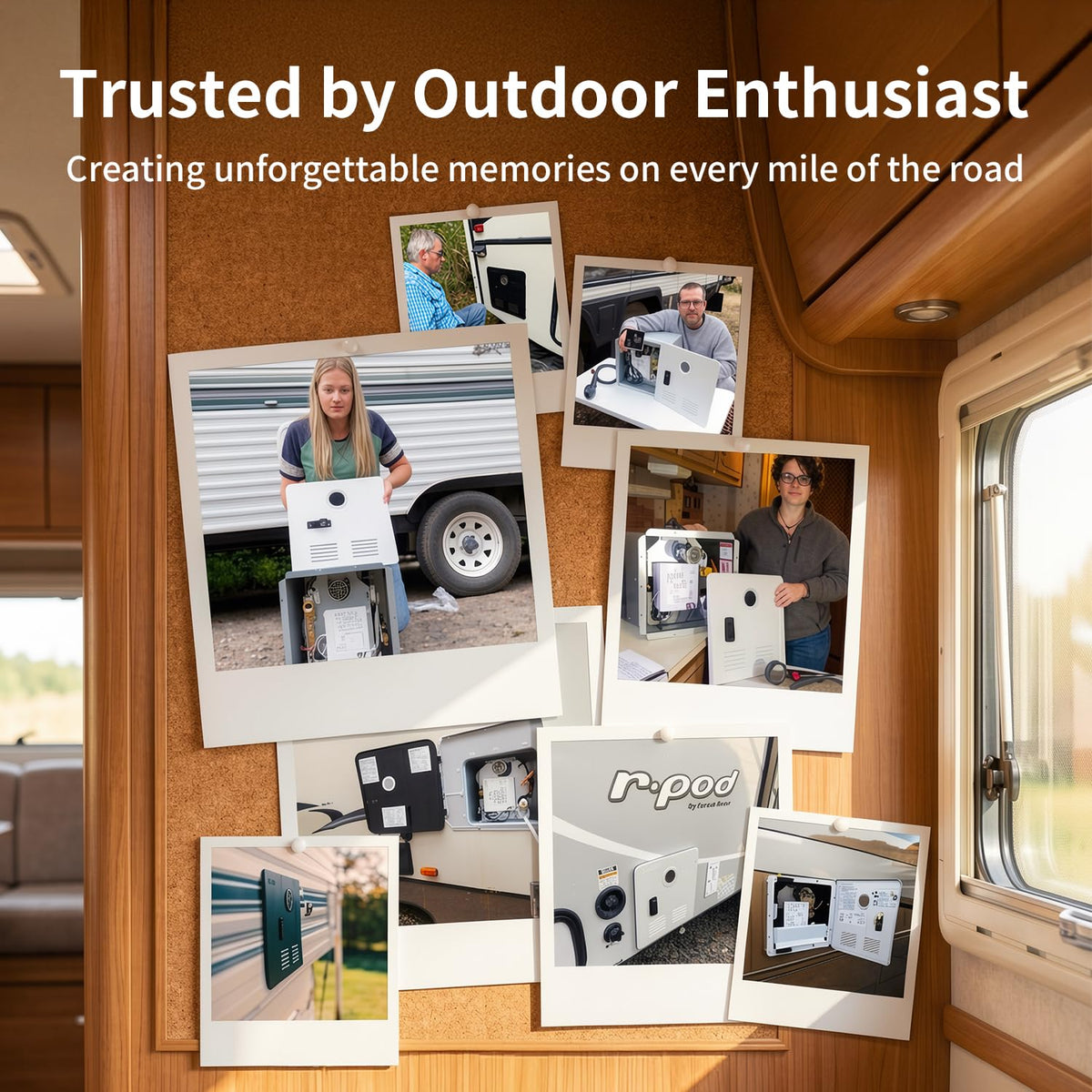 Ranein used by family in RV shower illustrating simultaneous-use comfort benefit