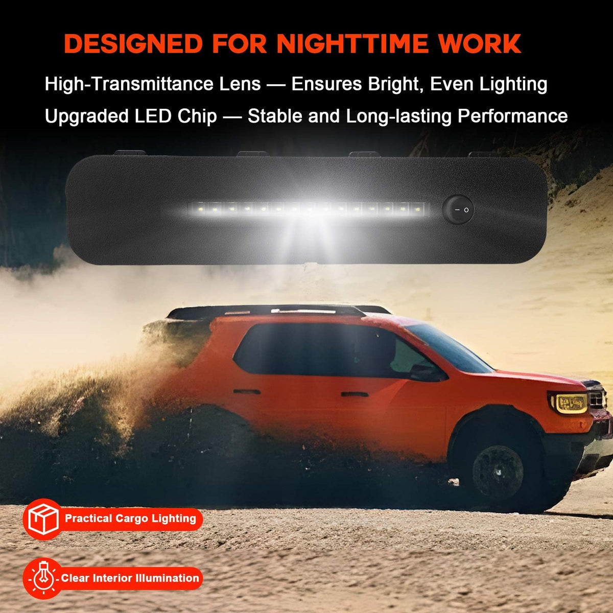 RANHAOYUYUL lamp illumination demo at night showing brighter cargo area for safer loading
