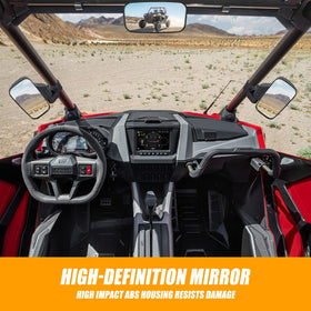 RANSOTO mirror adjustment mechanism close-up enabling precise aiming on trails