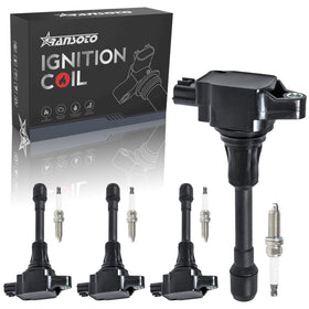 RANSOTO ignition coil front view showing connector and mounting for easy replacement