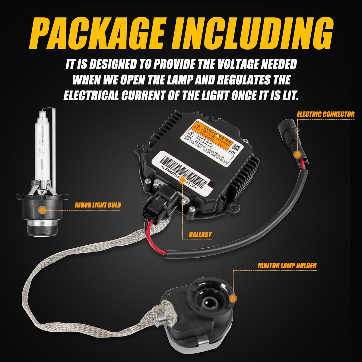RANSOTO D2S bulb close-up for bright, factory-style xenon light output