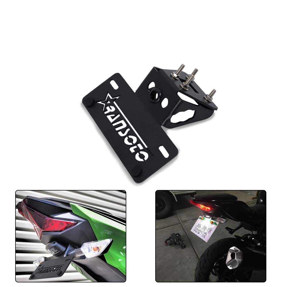 RANSOTO front view of the license bracket showing clean fit and sport look