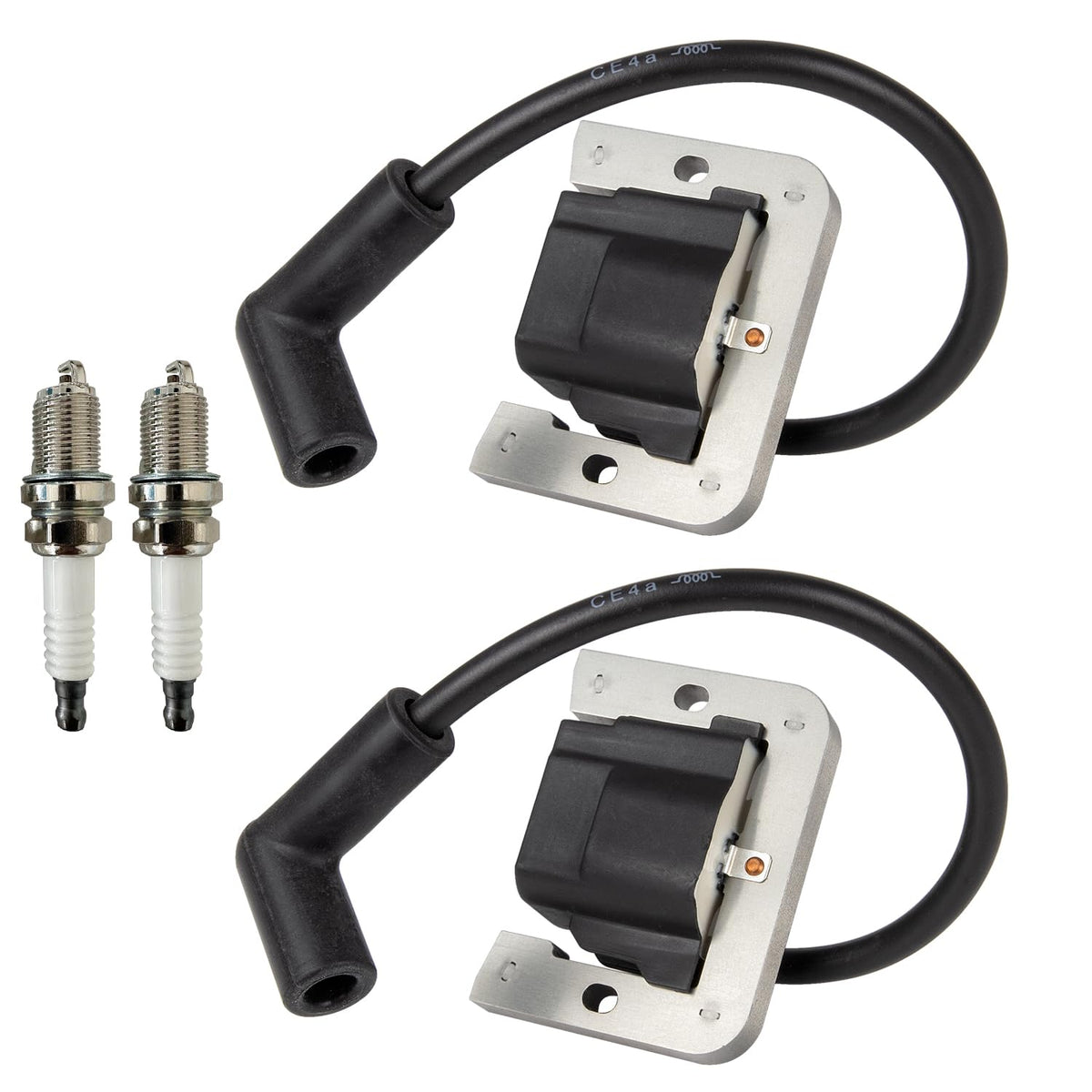RANSOTO front view ignition coil kit showing fit and connectors for easy replacement