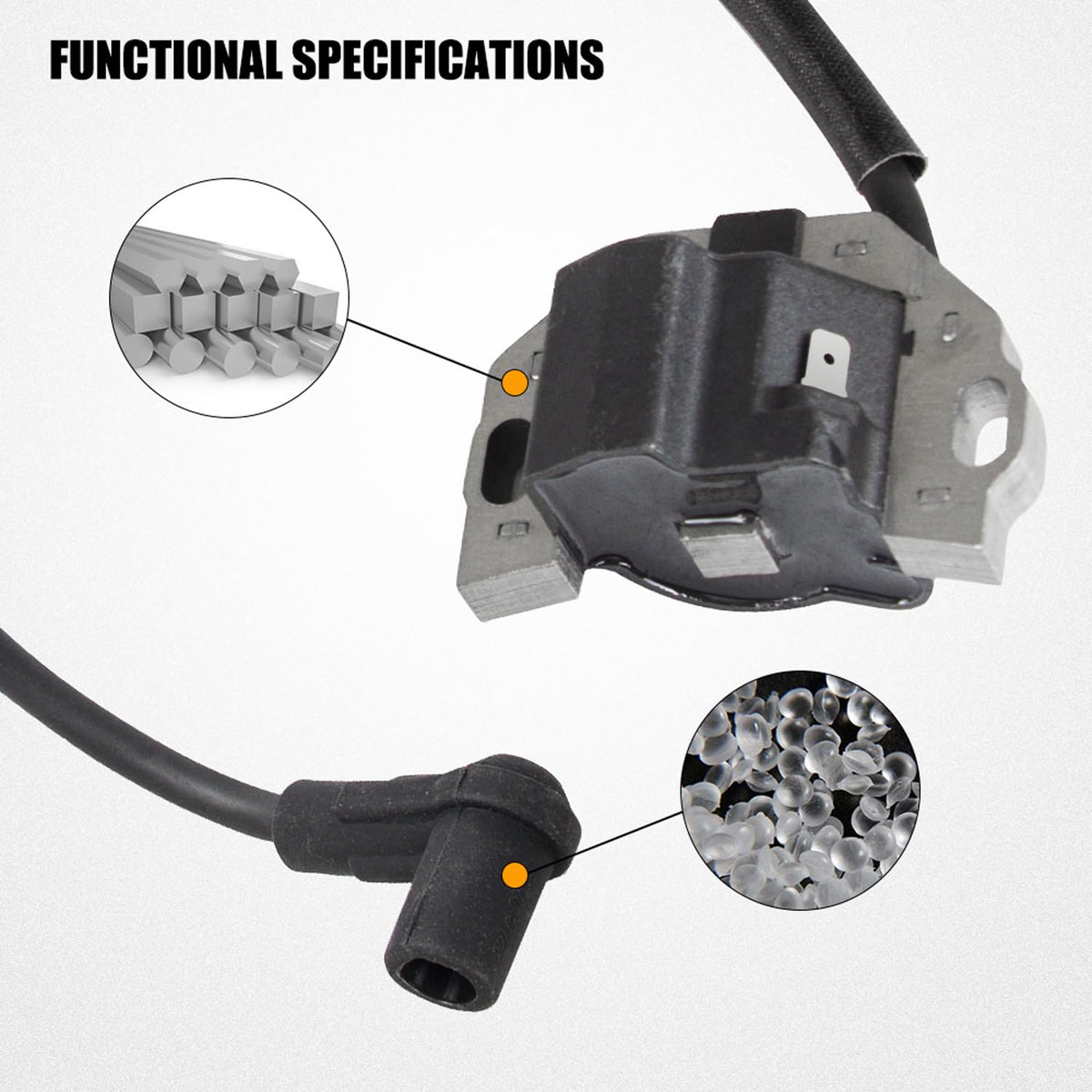 RANSOTO ignition coil installed on Kawasaki engine showing correct alignment
