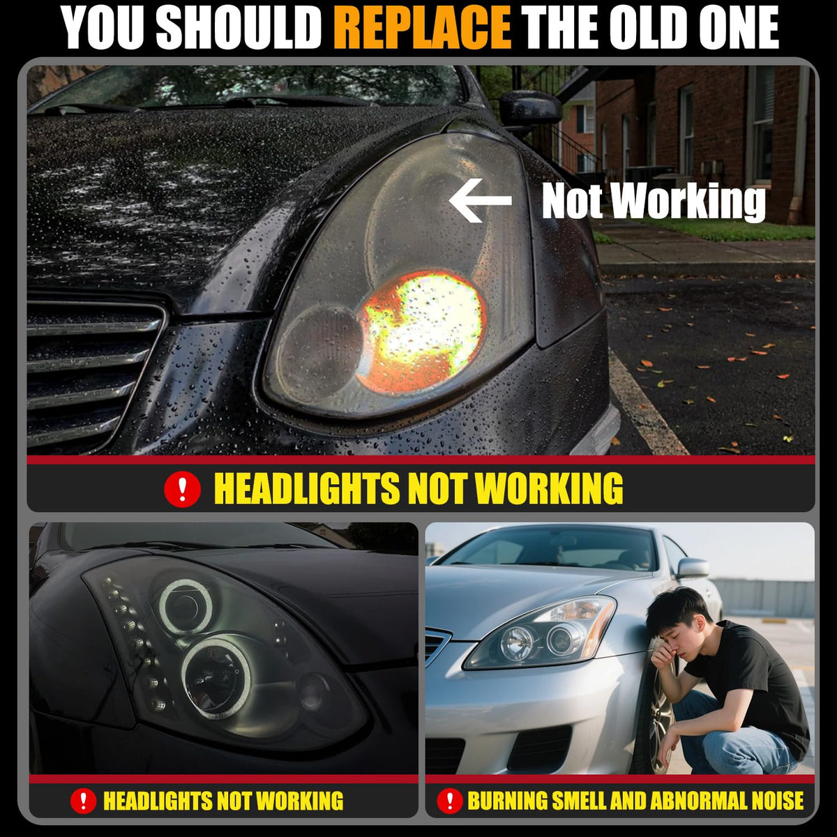 RANSOTO installed in headlight assembly showing restored factory lighting