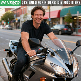 RANSOTO lifestyle shot of Kawasaki on road highlighting aggressive tail profile