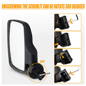 RANSOTO mirrors angled to show convex glass reducing blind spots for safer trail riding