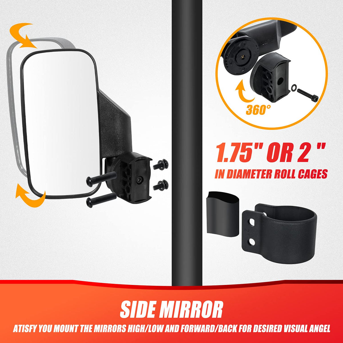 RANSOTO mirrors mounted on Polaris showing improved trail awareness