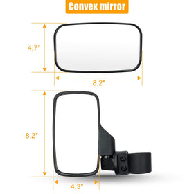 RANSOTO mirrors on UTV in outdoors scene demonstrating all-weather utility
