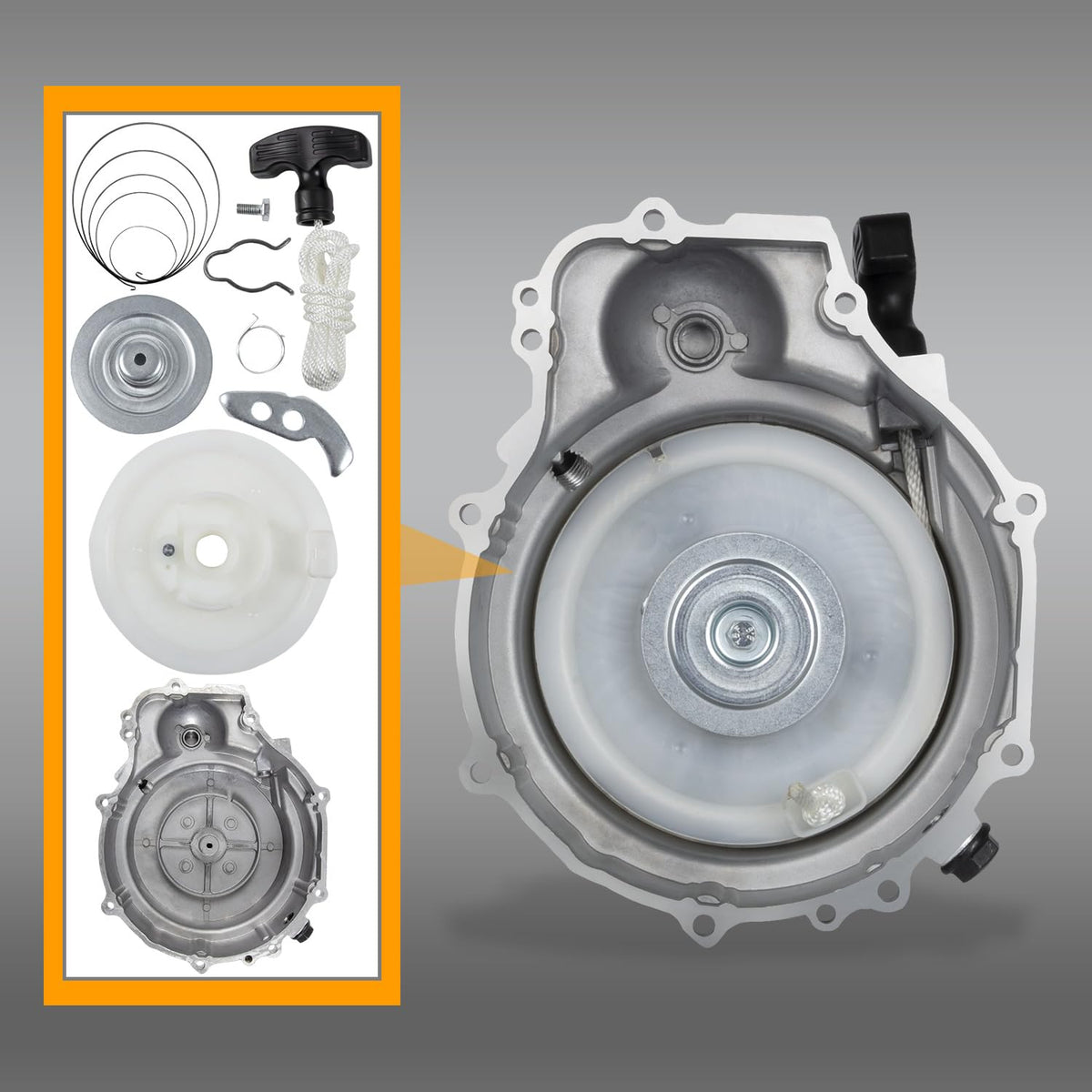 RANSOTO packaged kit contents overhead showing complete parts for fast repair