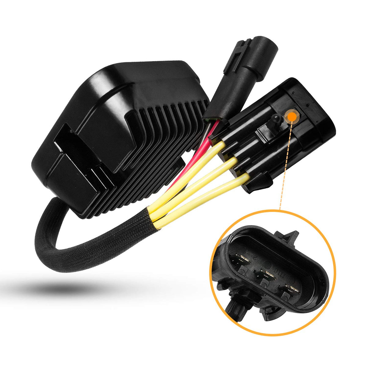 RANSOTO regulator rectifier heatsink close-up illustrating durable cooling fins for reliable performance