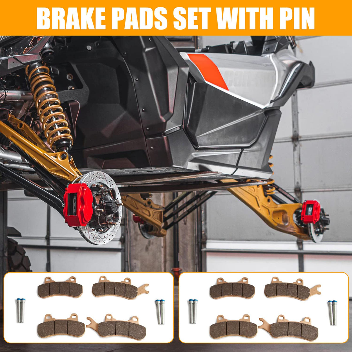 RANSOTO retaining pins next to pads organized view for easy installation benefit