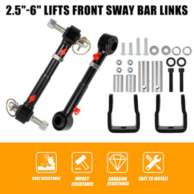 RANSOTO links beside ruler showing adjustable length for 2.5-to-6-inch lift fitment benefit