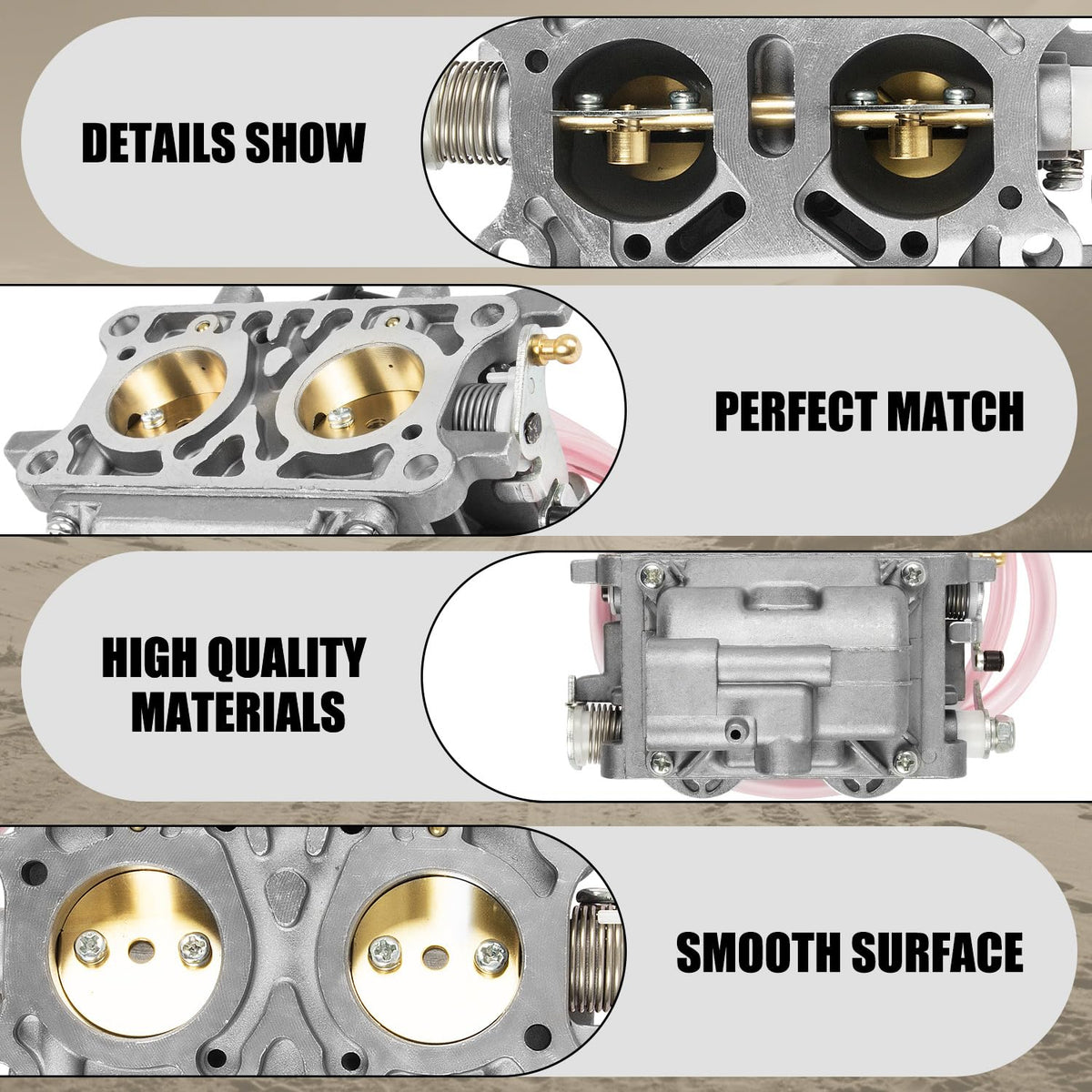 RANSOTO carburetor next to ruler for scale aiding correct fit verification