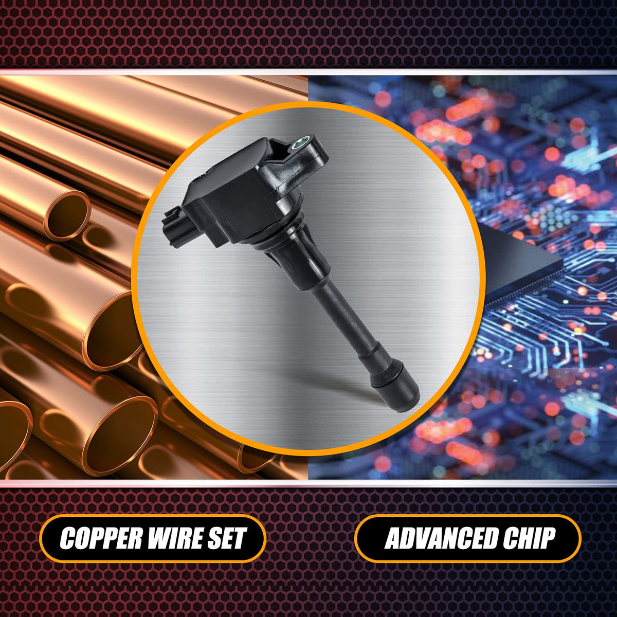 RANSOTO double iridium spark plug close-up highlighting durable tip and long life