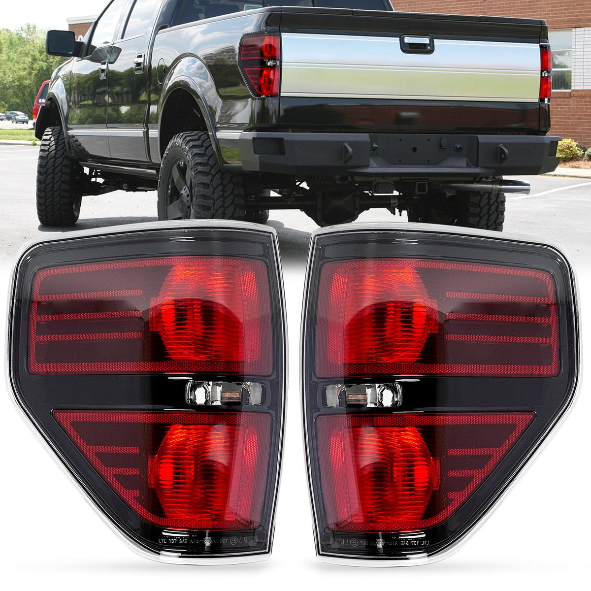 RANSOTO front view tail light showing smoked lens and fitment benefit