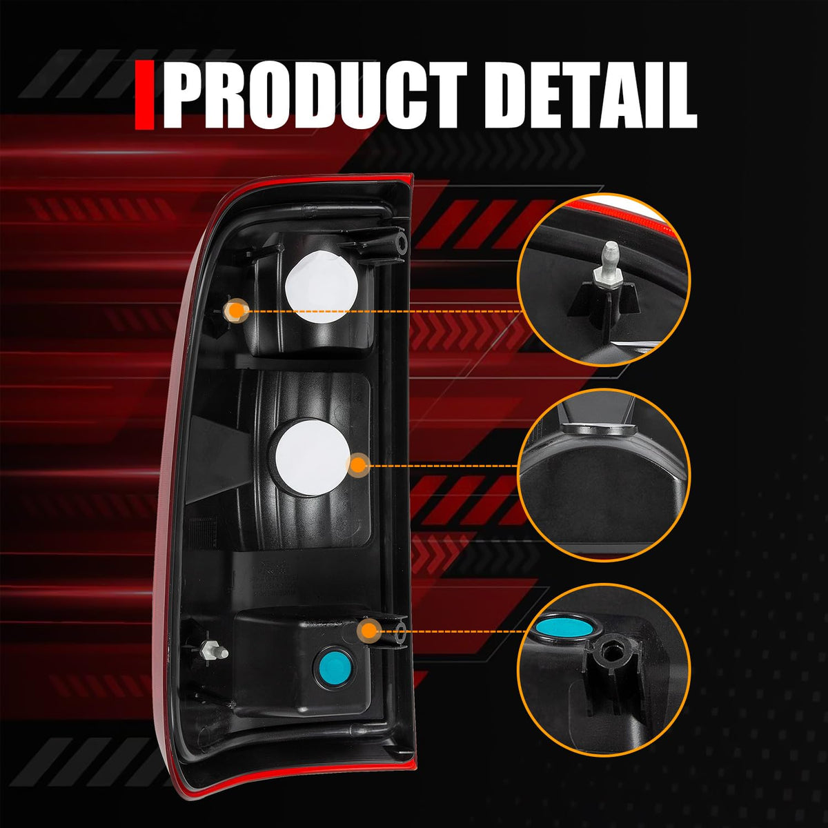 RANSOTO tail light next to ruler illustrating correct size and exact replacement fit