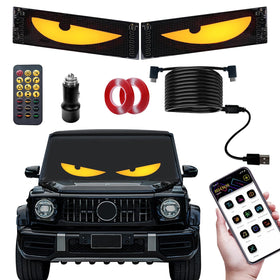 RAOZBE front view of both LED eye panels showing synchronized display benefits