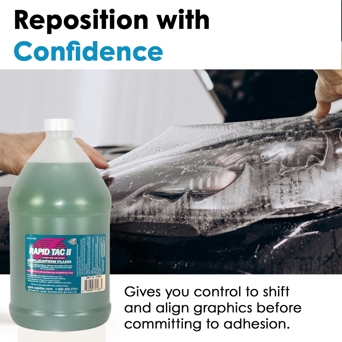Glass decal installation using Rapid Tac II enabling quick bonding in cold weather