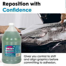 Glass decal installation using Rapid Tac II enabling quick bonding in cold weather