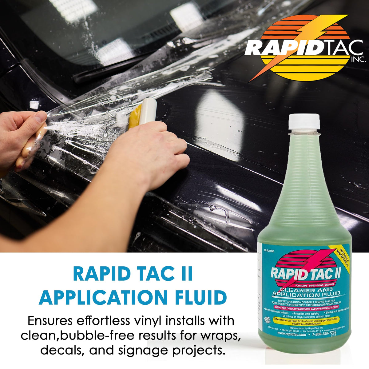 Rapid Tac spray nozzle close-up demonstrating precise application