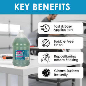 Close-up of Rapid Tac II liquid texture demonstrating smooth flow for better bonding