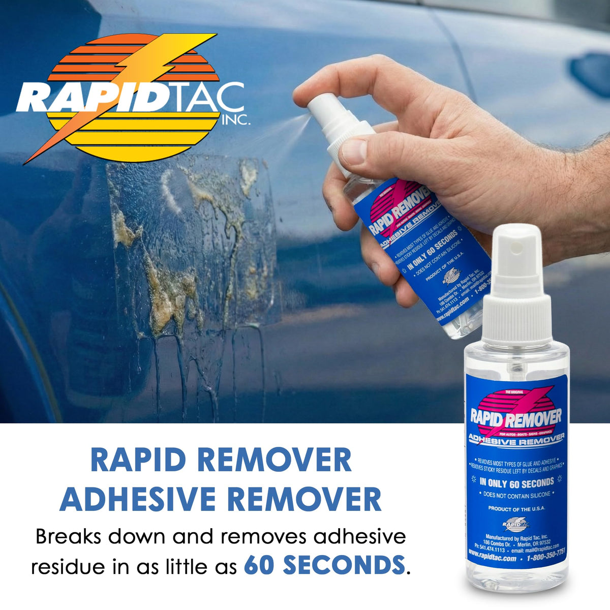 Rapid Tac sprayer nozzle close-up delivering precise adhesive control