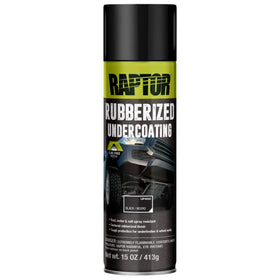 RAPTOR aerosol can front view showing durable rubberized undercoating