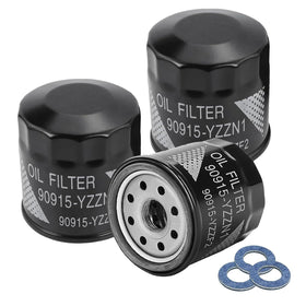 RAQX front packaging showing three oil filters and three washers for quick servicing