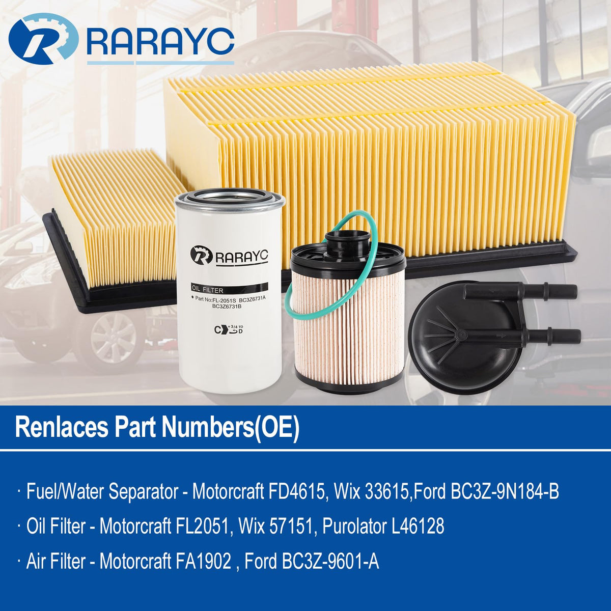 RARAYC air filter close-up showing pleated media for improved airflow and protection