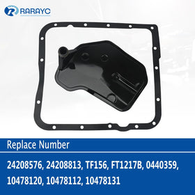 RARAYC filter attached to transmission pan illustrating correct fit and easy replacement during service