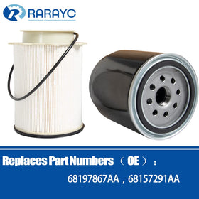 RARAYC filter set held in hand for scale showing compact OE fitment