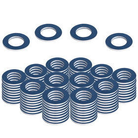 RARAYC front view of 100 aluminum drain plug washers shows quantity benefit