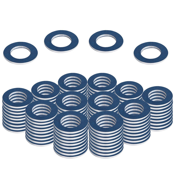 RARAYC front view of 100 aluminum drain plug washers shows quantity benefit