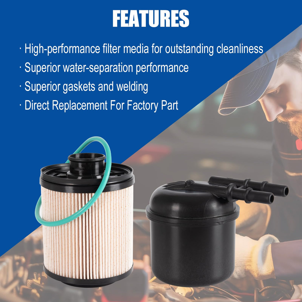 RARAYC fuel filter close-up revealing filtration element that protects injectors
