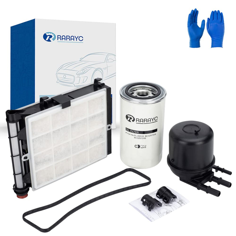 RARAYC fuel filter front view showing housing and fitment benefit