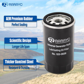 RARAYC spark plugs and oil filter showing reliable ignition and oil filtration