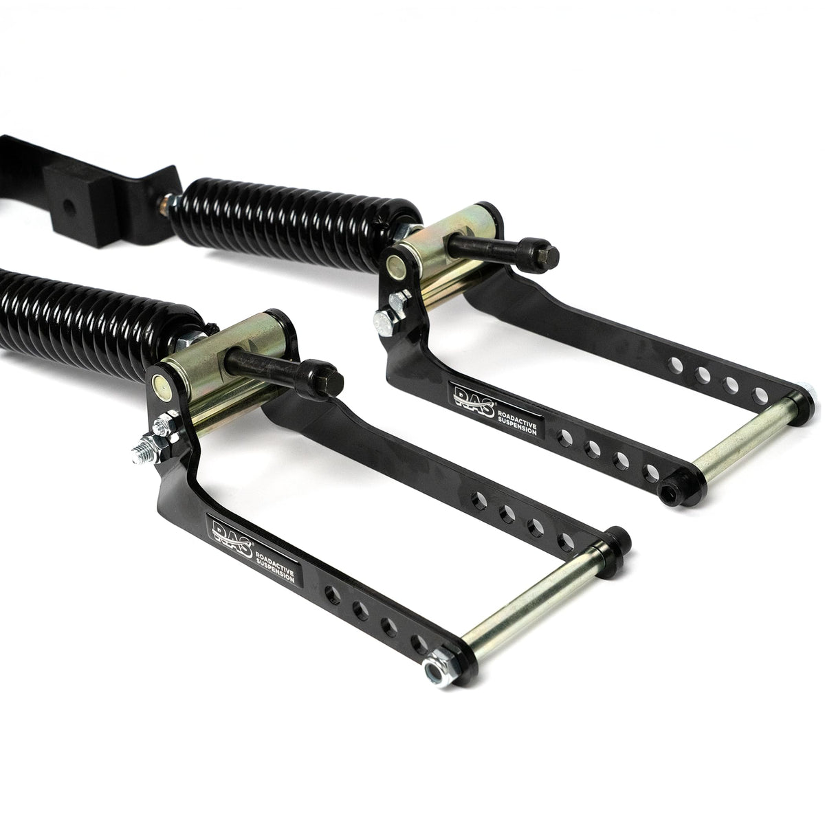 RAS RoadActive mounted under F150 side view showing improved stance benefit safer towing