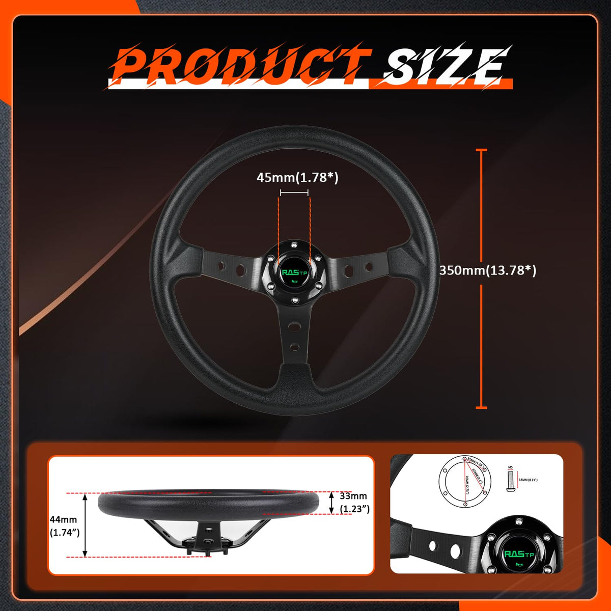 RASTP mounted on hub adapter for scale and demonstrating compatibility and fitment