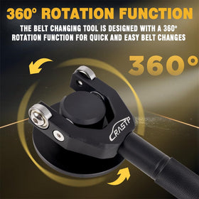 RASTP textured handle close-up providing non-slip grip for safer belt release