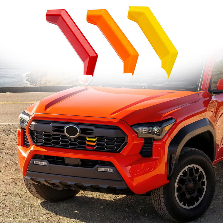 RAVOTOM front grille full view showing tri-color accents and bold styling benefit