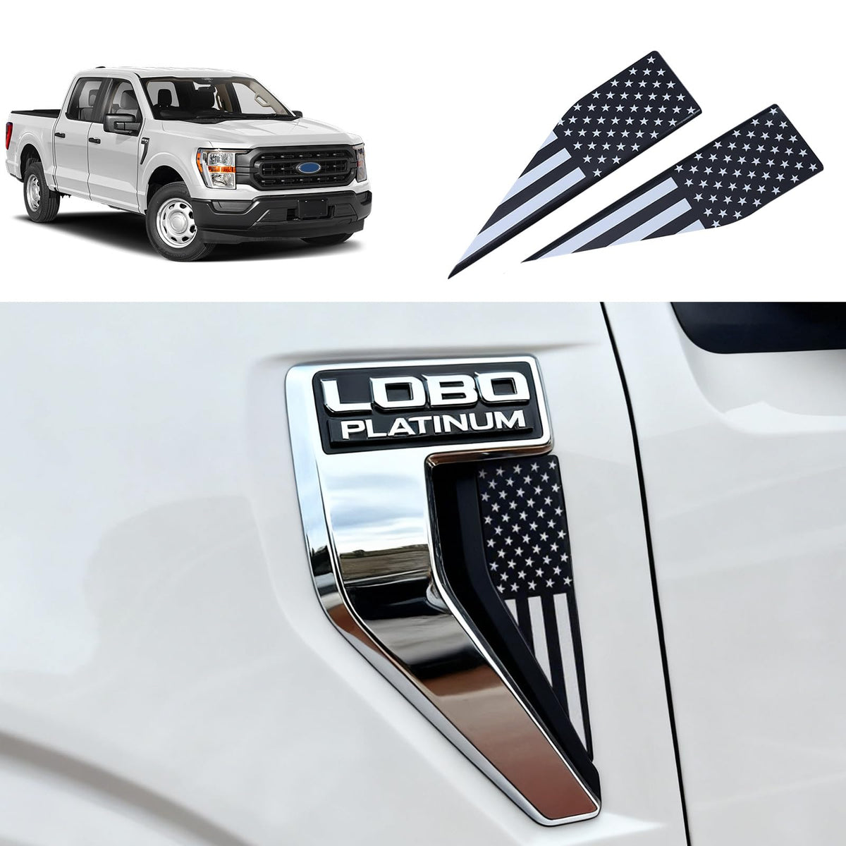 RAVOTOM front view emblem on F150 showing clean fit and upgraded style