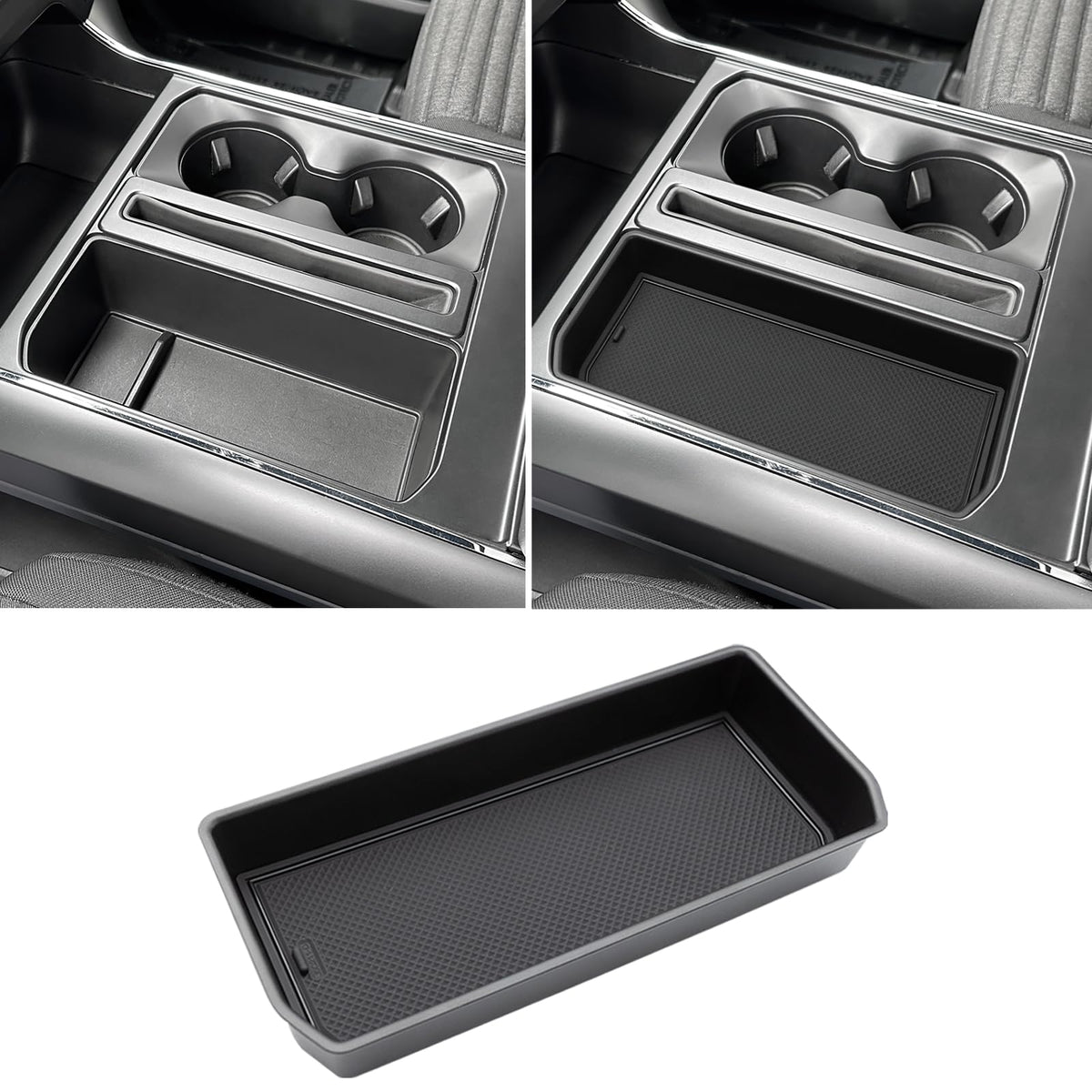 RAVOTOM front view installed in F150 pocket shows tidy organized space