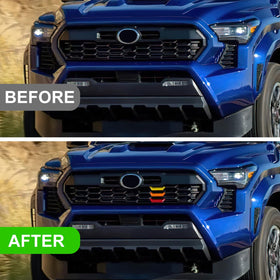 RAVOTOM installation sequence snapped into grille showing easy tool-free benefit