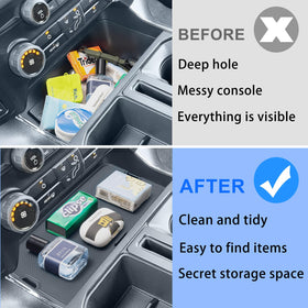 RAVOTOM installed in Ford F150 console keeping valuables hidden and tidy