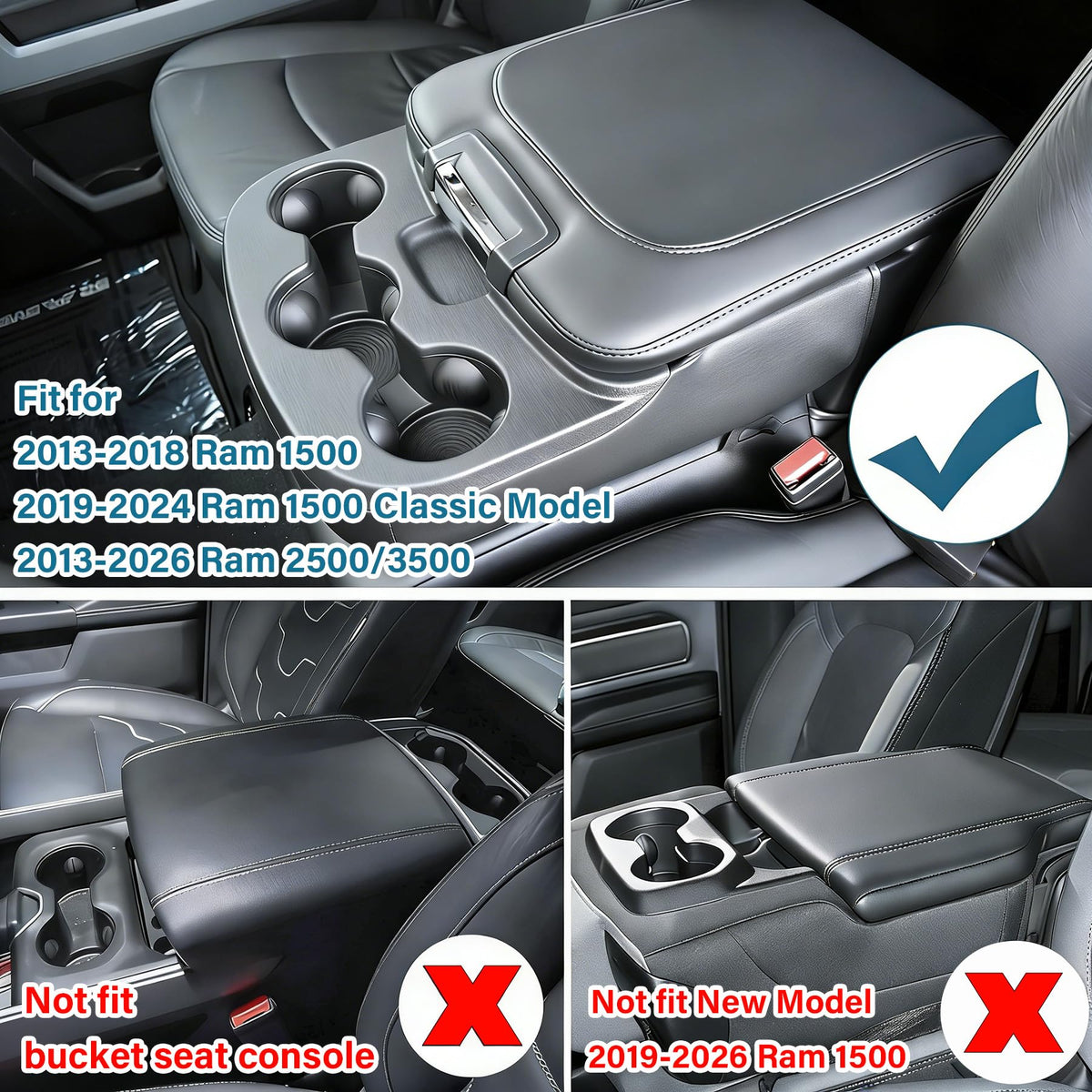 RAVOTOM side profile hung on Ram jump-seat armrest demonstrating secure fit